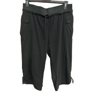Prima Danskin Pull On Capri Pants Black Sz Large Yoga Workout Athleisure